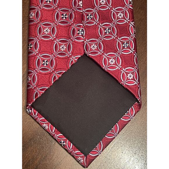 Croft & Barrow Red Blue 100% Silk Men’s Neck Tie - Picture 2 of 9